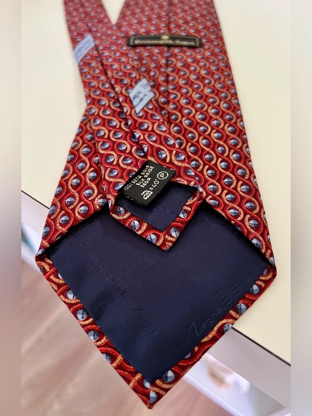 Premium Ermenegildo Zegna Men’s 100% Silk Necktie, Made In Italy, power Color.